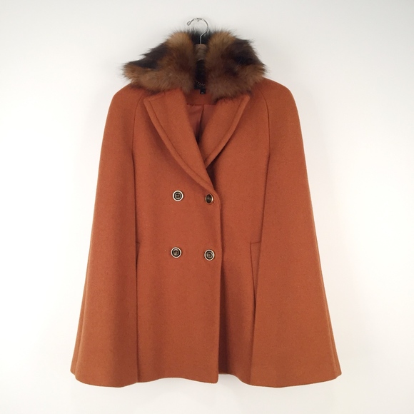 Coats | Topshop Orange Cape Coat 